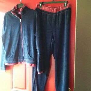 Two piece velour sweatsuit